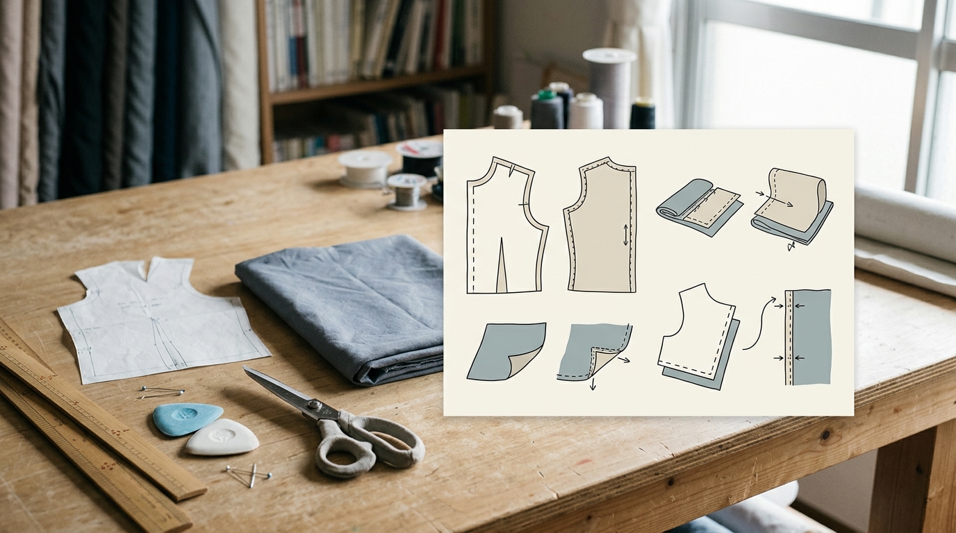 コスプレ衣装制作で縫い代を示す図解